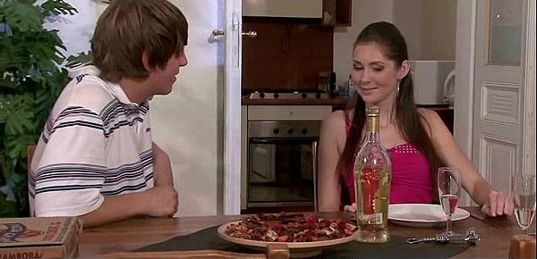  Sexy wife cucks hubby with pizza-boy